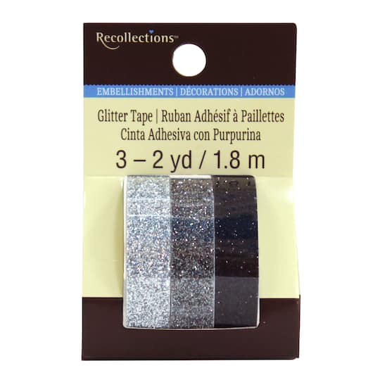 Silver &#x26; Black Glitter Tape by Recollections&#x2122;